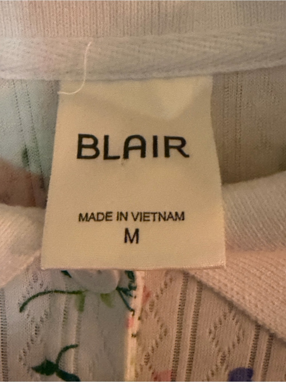 Blair White Floral Ribbed Polo with Peter Pan Collar - Picture 3 of 7